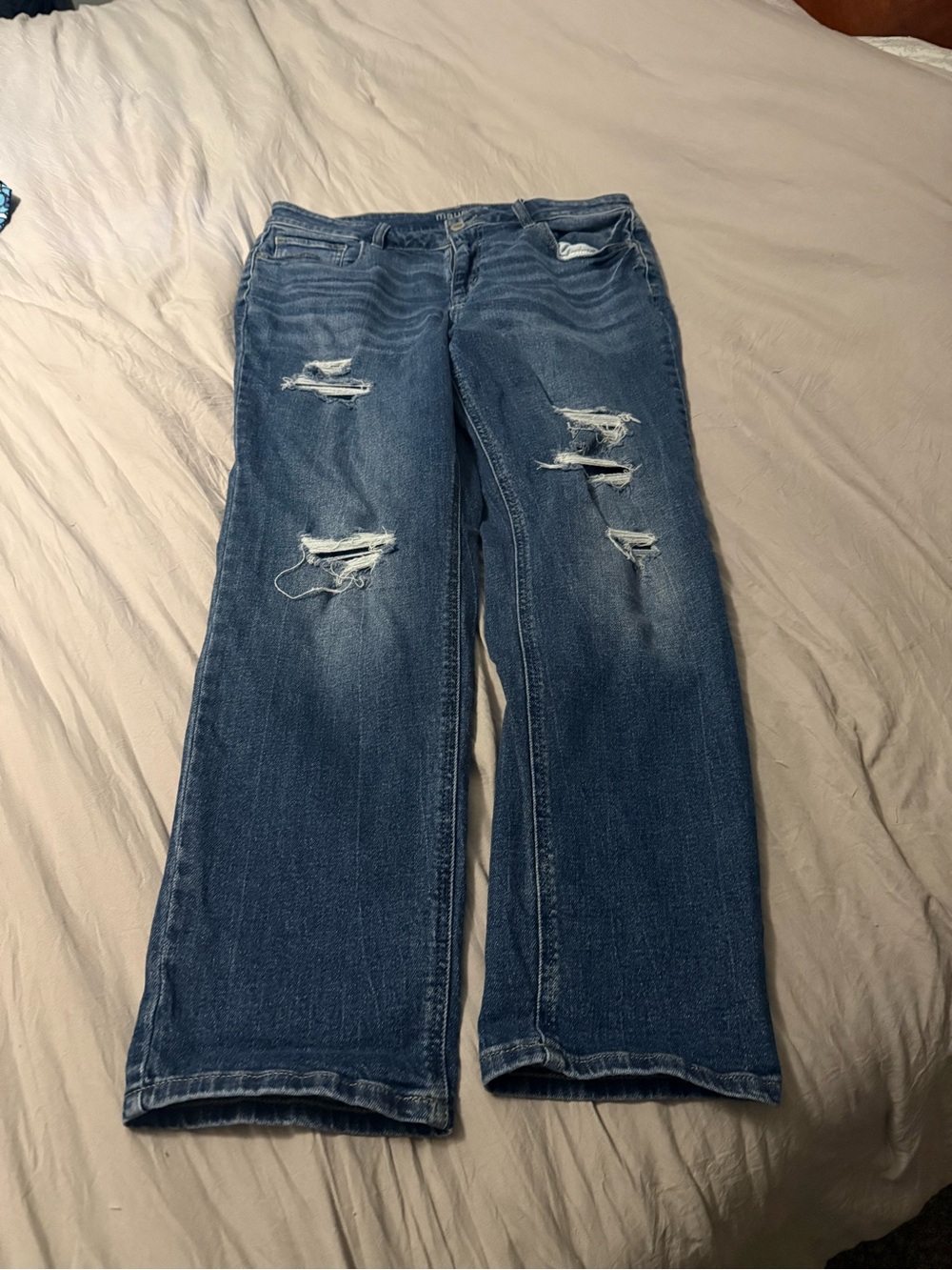 Maurices Distressed Straight-Leg Jeans - Blue